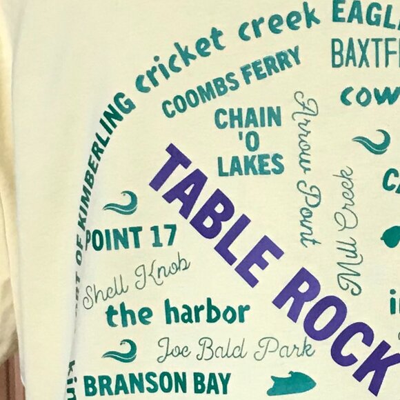 Upcycled Table Rock Lake T-Shirt: Landmarks & Marinas Graphics, Women's XL - Picture 7 of 14